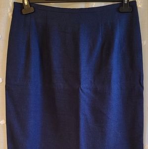 Vintage Linen Navy blue pencil skirt 13/14